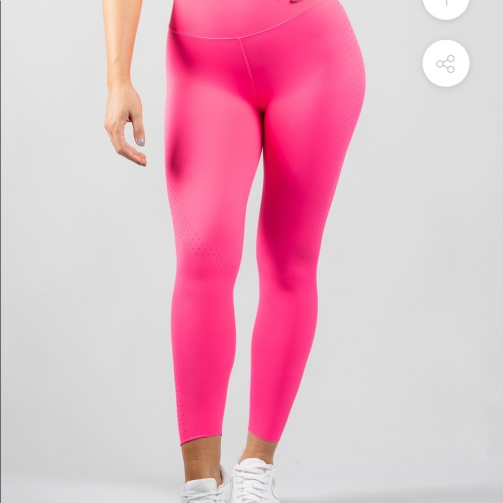 Buff Bunny Allure Laser Perforated Leggings- Hot Pink